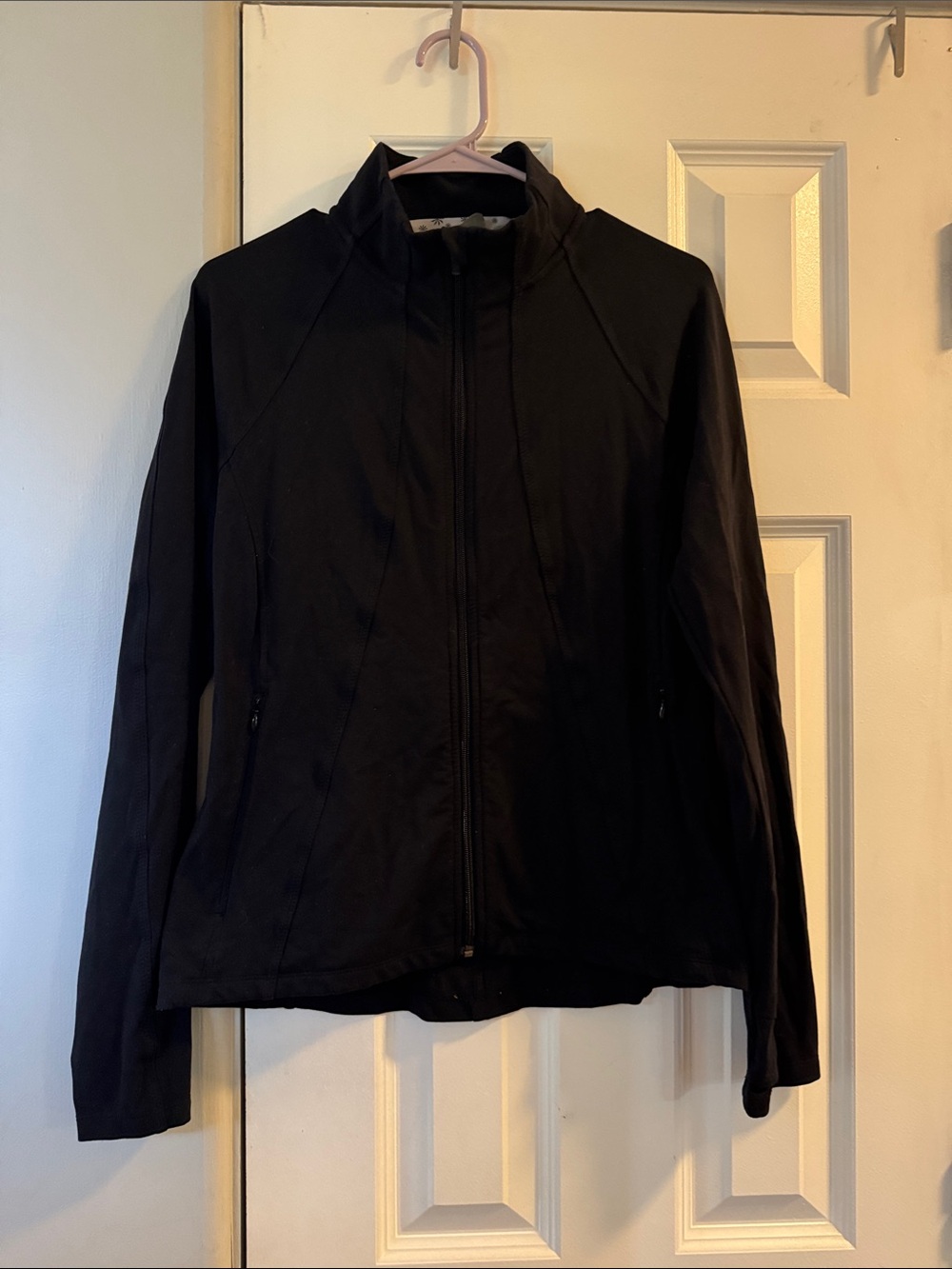Athleta Black Lightweight Zip-Front Utility Jacket
